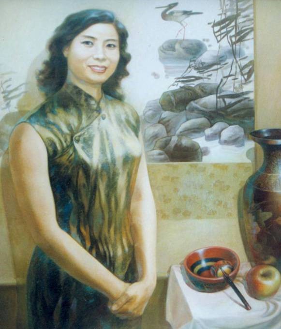 《画室里的女教师》（油画）1995年160cmx130cm